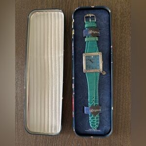 Brighton Turquoise Leather Watch with Tin & New Battery